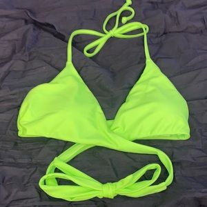 Womens lime green hollister bikini top size S